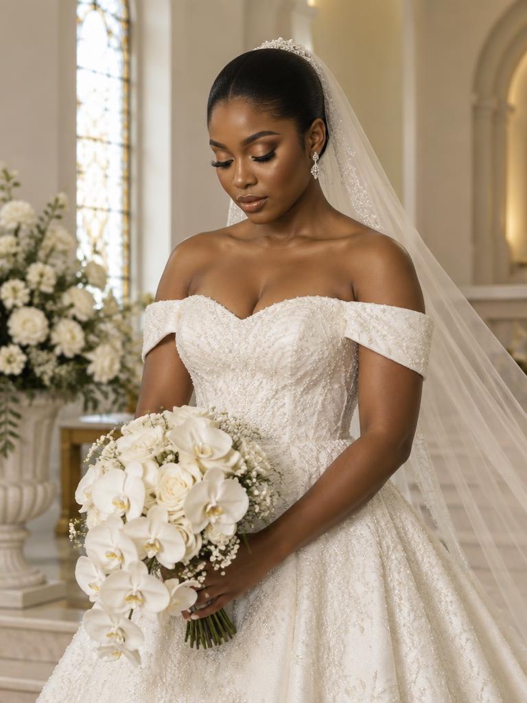 Bridal Glam makeup look on a Nigerian woman