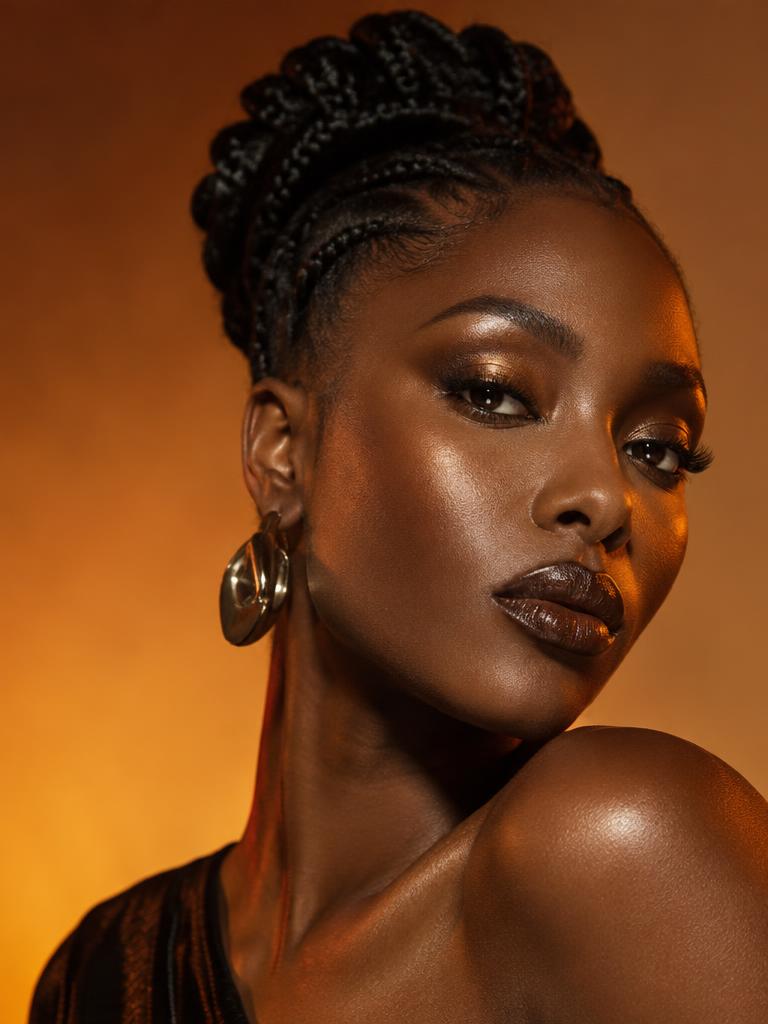 Photoshoot Glam makeup look on a Nigerian woman