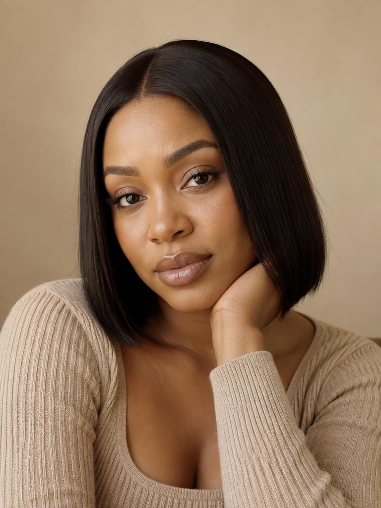 Soft Glam makeup look on a Nigerian woman